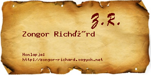 Zongor Richárd névjegykártya