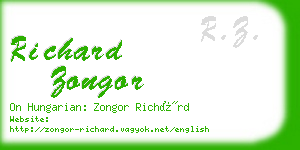 richard zongor business card